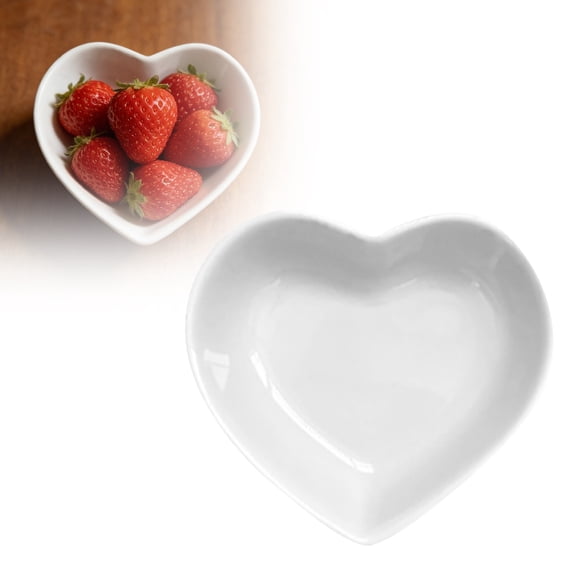 Heart Shaped Ceramic Bowl Decorative Small Serving Dish for Dessert Fruit Snacks Stylish Kitchen Tableware 3.1 Inch
