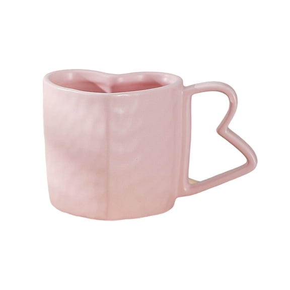 Heart-Shaped Ceramic Coffee Mug, Decorative Cup with Love Handle for Gifting