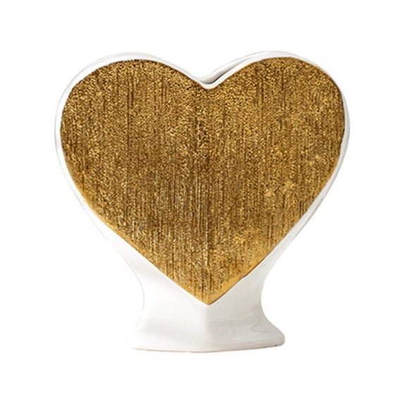 Heart Shaped Ceramic Vase For Decorative Display And Floral Arrangements Glossy Finish Suitable For Home Decor And Imitation Flower Display