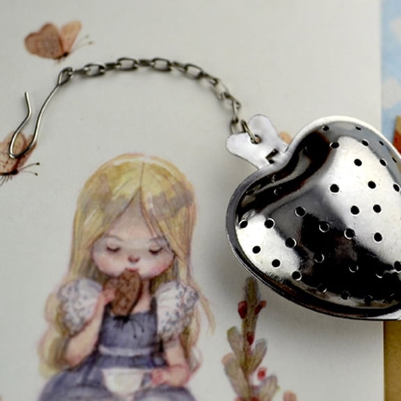 Heart Shaped Chain Tea Infuser, Torqee Hanging Loose Leaf Strainer, Multi-use Tea Filter, for Herbal Brewing, Mug Steeping and Daily Tea Prep, Color A