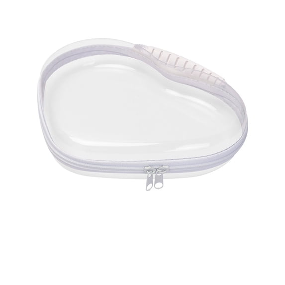 Heart-Shaped Clear Travel Storage Bag Makeup Bag, Waterproof PVC Cosmetic Organizer with Zipper for Travel Accessories & Luggage(S/M/L Sizes)