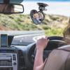 Heart-Shaped Clip-On Car Baby Observation Mirror, Shatterproof Wide Angle Acrylic, 360° Adjustable Ball Joint, Safe Auxiliary Rearview Mirror for Car SUV and Independence Day Travel