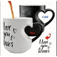 thumbnail image 1 of Heart-Shaped Color Changing Magic Ceramic Mug Funny Color Changing Coffee Cup with Handle That Reveals Red Hearts When Filled with Hot Beverage Romantic Gift for Couples,A, 1 of 4