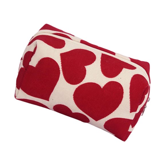 Heart Shaped Cosmetic Bag Lovely Makeup Bag Drawstring Storage Bag Large Capacity Toiletry Bag Travel Wash Bag