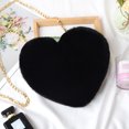 thumbnail image 1 of Heart Shaped Crossbody Bag with Chain Strap, ZzCityTK Cute Zip Closure Shoulder Handbag for Women, Soft Faux Purse Lined Synthetic Material Fashion Gift, Black, 1 of 6