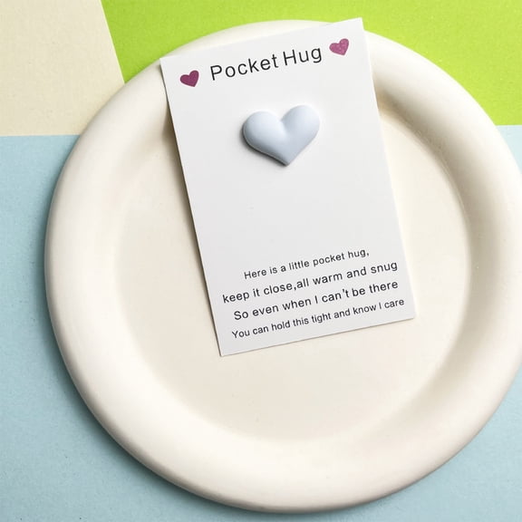 Heart-Shaped Crystal Pocket Gift w/ Greeting Card,Compact Keepsake w/ Meaningful Layout For Notes And Messages,Ideal For Birthdays Holidays Appreciation Gestures,Gift For Friends Family-Light Blue