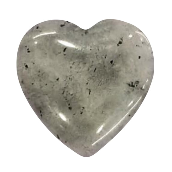 Heart Shaped Crystal Stone Polished Love Gemstone for Fish Tank Flower Pot Decor,1PC,Gray