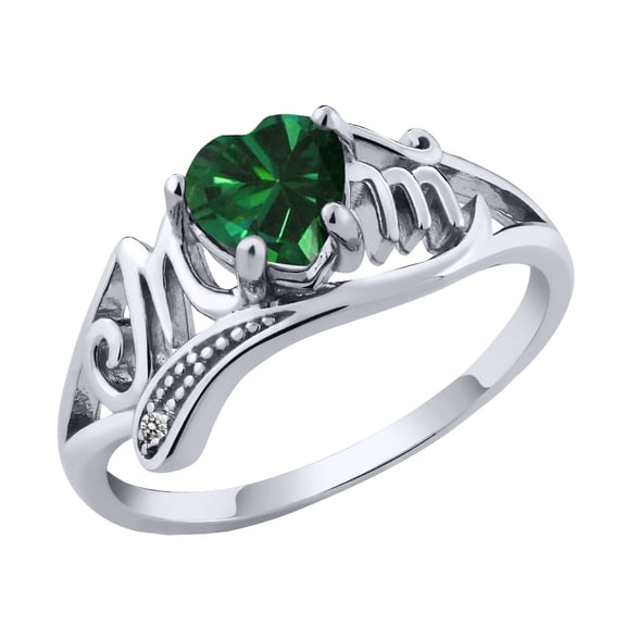 Heart-Shaped Cubic Zirconia Centerpiece with "Mom" Letter Detail Ring, High-Quality Alloy Band with Sparkling Cubic Zirconia Accents, Perfect Gift for Mom On Birthdays