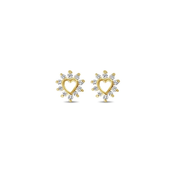 Heart Shaped Cutout Diamond Studs