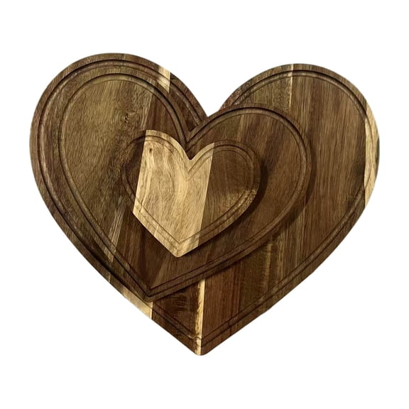 Heart Shaped Cutting Board Wood Breadboard Cheese Platter Cooked Food Board For Meat Cheese And Vegetables Valentine's Day 10x15 Baking Sheet Pan Toaster Oven Grilling Pan Cookie Sheets for Baking