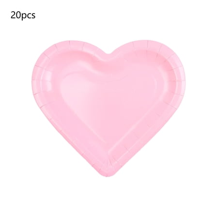 Heart Shaped Dessert Plates, 7.5X7.5In Disposable Love Paper Plates - Party Decorations & Supplies for Holiday, Birthday Party, Wedding, Anniversary(Pink)