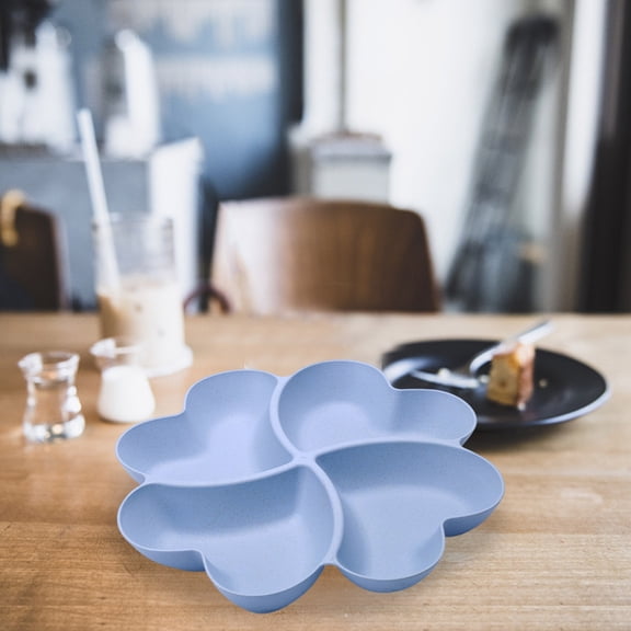 Heart-Shaped Divided Serving Tray, 4-Compartment Snack Platter for Fruits, Candy & Appetizers