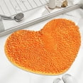 thumbnail image 1 of Heart-Shaped Doormat, Absorbent Skidproof Bathroom Rug, Non-Slip PVC Backing Machine Washable Valentine's Day Wedding Entrance Mat, Orange, 1 of 6