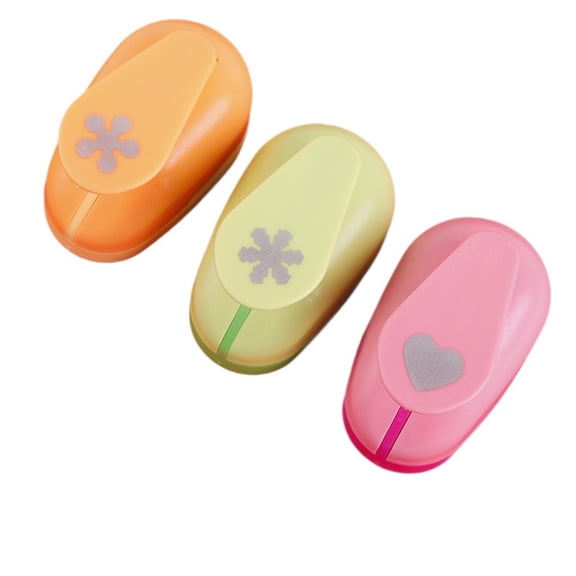 Heart-Shaped Embossing Tool Set with Hole Punch - 3 Pieces with Snowflake and Plum Blossom Patterns