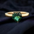 thumbnail image 1 of Heart Shaped Emerald Gemstone Ring, Women Solitaire Ring Anniversary Statement Gift For Her, Solid Gold Handmade Jewelry Unique Promise Ring, 1 of 2