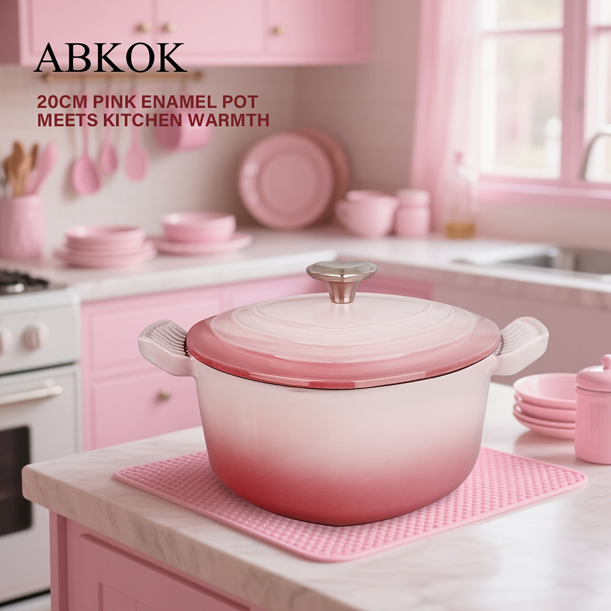 Heart-Shaped Enameled Cast Iron Dutch Oven with Lid Quart