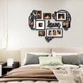 thumbnail image 1 of Heart Shaped Family Photo Frame Collage Display Three 4x6 Photos Black, 1 of 5