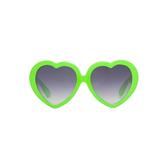 Heart Shaped Festive Sunglasses - Lime