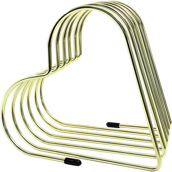 Heart Shaped File Holder, 5 Slot Files Folder Stand, Iron Storage Rack for Book, Magazine, Album, Vinyl Records (Gold)