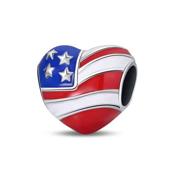 Heart - Shaped Flag Charm, Compatible with Most Bracelet, Charm for Bracelet