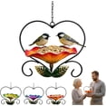 thumbnail image 1 of Heart-Shaped Flower Bird Feeder, Outdoor Hanging Bird Bath, Handmade Metal Butterfly Bee Water Bowl, for Backyard Garden Lawn Balcony Yard Decor, 1 of 6
