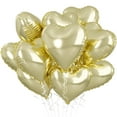 thumbnail image 1 of Heart Shaped Foil Balloons,Gold 10 Piece Party Decorations Set with Ribbon Pump, Reusable Wedding Birthday Valentine's Day Decoration, Adult Celebration Romantic Aluminum Balloons., 1 of 6