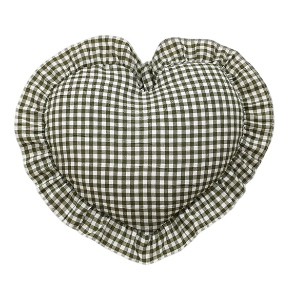 Heart-Shaped Gingham Throw Pillow, for Bed, Sofa, Office and Trips