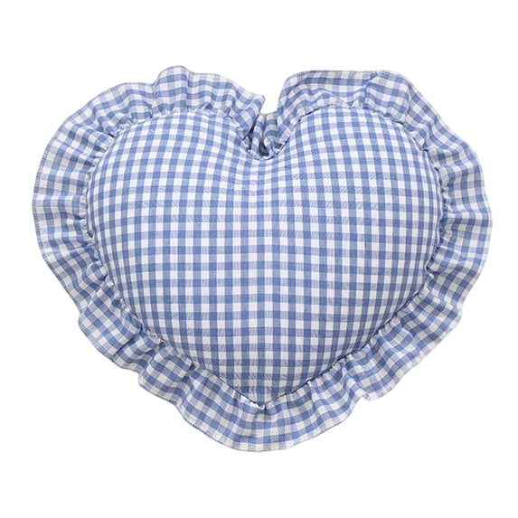 Heart-Shaped Gingham Throw Pillow, for Bed, Sofa, Office and Trips