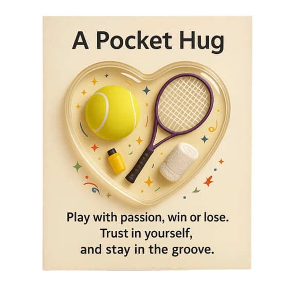 Heart-Shaped Golf Pocket Tennis Ball Pocket, Clear Glass Heart-Sport-Themed, Pocket Hug, Collection Encouragement Present, with Mini Football Model Hoop Shoes Jersey, Golf Lovers, Sports Enthusiasts