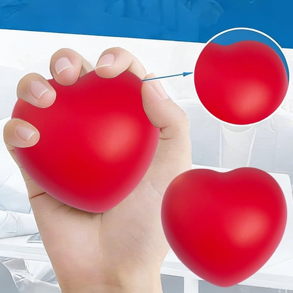 Heart-Shaped Grip Ball for Stress Relief and Finger Strength Training, Ergonomic Design for Rehabilitation, Portable Hand Exercise Tool for Adults at Home, Office, or On-the-Go