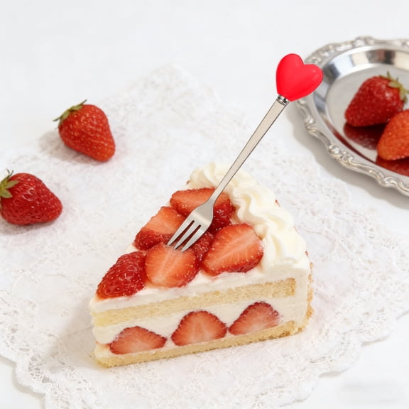 Heart Shaped Handle Cutlery - Premium Stainless Steel, Rust-free Dessert Forks, Elegant Tableware Upgrade for Coffee and Tea Time