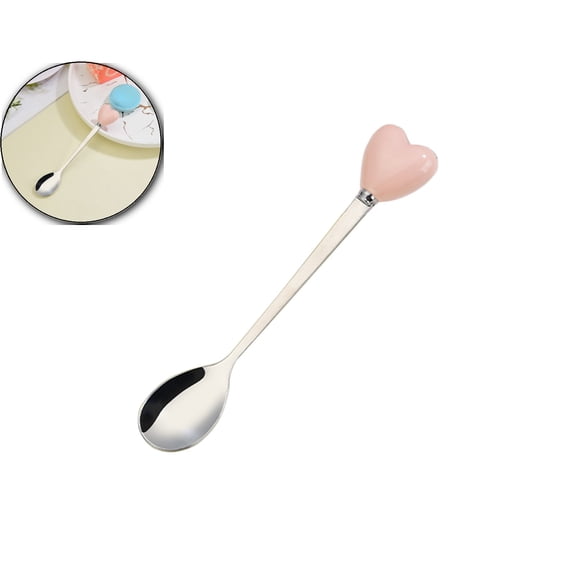 Heart-Shaped Handle Stainless Steel Spoon – 5.5in, Rust-Resistant Cutlery for Coffee, Tea & Dessert – Perfect Gift for Home Café or Tableware