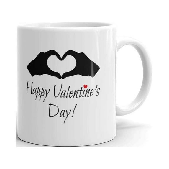 Heart Shaped Hands Valentine's Day Coffee Tea Ceramic Mug Office Work Cup Gift 11 Oz