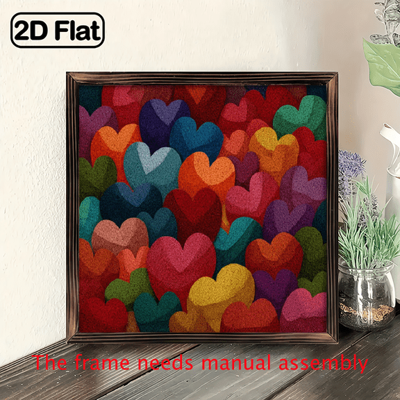 Heart Shaped Hanging Sign, Colorful Mosaic Love Hearts Art Door Wall Decor, 8x8inch Acrylic Hanging Decorative Tag, Romantic Ornament for Bedroom Living Room Window, Perfect Gift for Fami