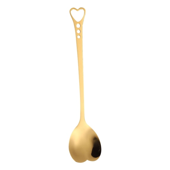 Heart Shaped Hollow Stainless Coffee Spoons, Multi Color Long Handle Dessert Spoons Tea Spoons for Afternoon Tea, Cute Ice Cream Sundae Utensils, 1 Spoon