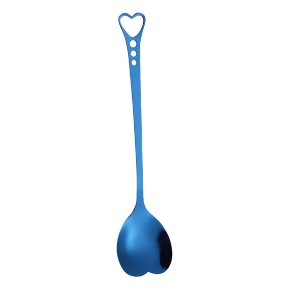 Heart Shaped Hollow Stainless Coffee Spoons, Multi Color Long Handle Dessert Spoons Tea Spoons for Afternoon Tea, Cute Ice Cream Sundae Utensils, 1 Spoon