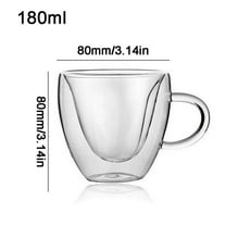 Heart-Shaped Insulated Milk Tea Cup | Double-Wall Borosilicate Glass | 180ml/240ml Capacity | Hot & Cold Beverage Cup | Perfect Gift for Coffee & Tea Lovers