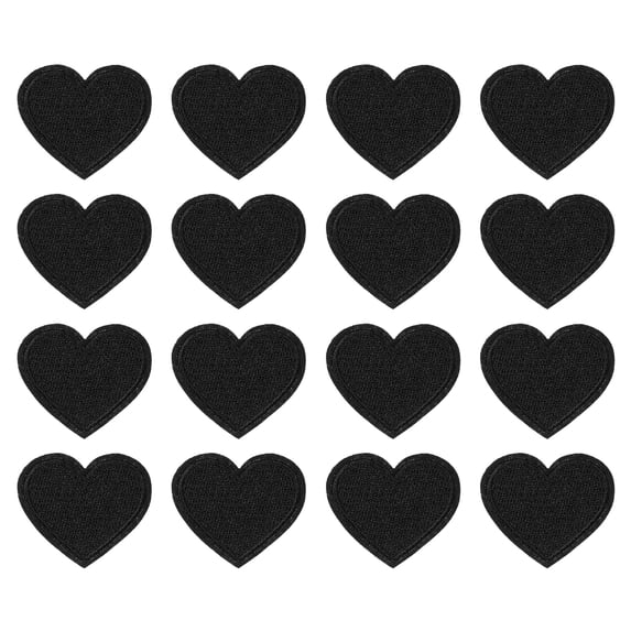 Uxcell 1.65'' x 1.42'' Iron-on Hot Melt Adhesive Patches Sew Embroidered Patches 10Pcs Black