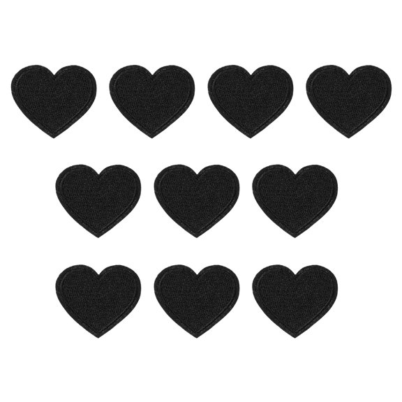 Uxcell 1.65'' x 1.42'' Iron-on Hot Melt Adhesive Patches Sew Embroidered Patches 10Pcs Black