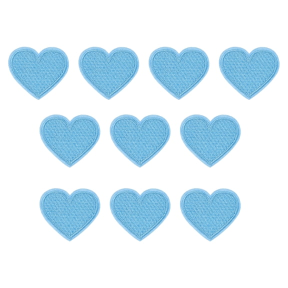 Uxcell 1.65'' x 1.42'' Iron-on Hot Melt Adhesive Patches Sew Embroidered Patches 10 Pcs Sky Blue