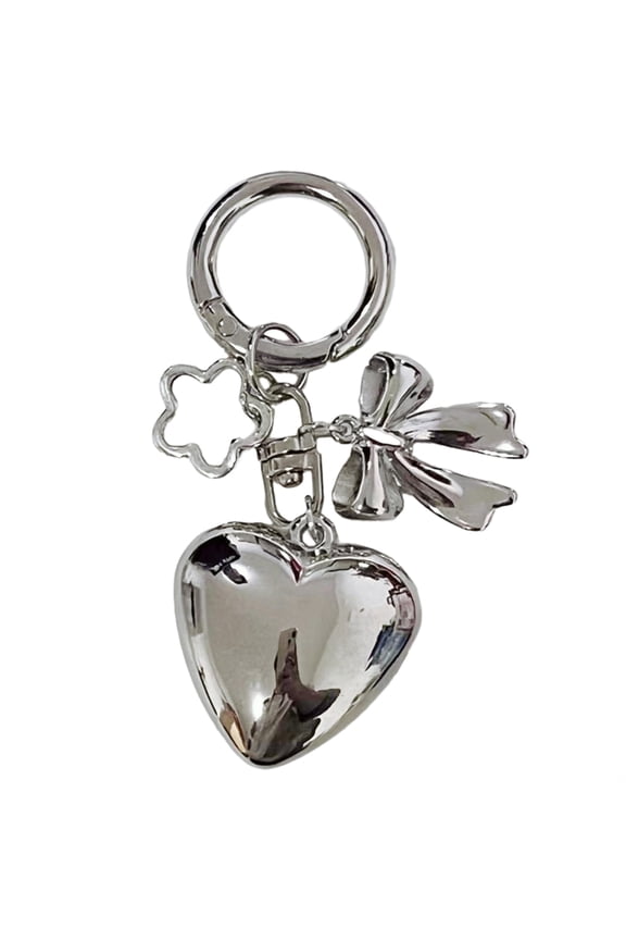 Heart Shaped Keychain Backpacks Bowknot Heart Keyring Charm Backpack Pendant Fashionable Keyrings for