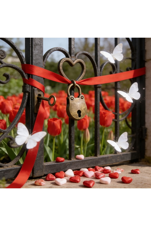 Heart-Shaped Keychain Lock, Romantic Couples Gift Lock Accessory, Alloy Love Lock Pendant for Keys Bag Decoration