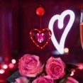 thumbnail image 1 of Heart Shaped LED Curtain Lights with Suction Cups - USB Rechargeable Battery Powered, 10FT for Valentine‘s Day, Proposal & Wedding Room Decor Red, 1 of 6