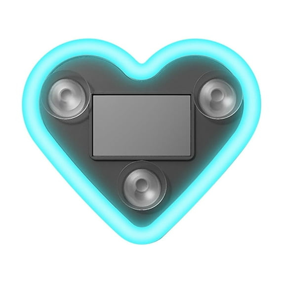 Heart-Shaped LED Neon Light | Solar and USB Rechargeable | 2 Pack Pink Car Interior Lights with Suction Cups, Car Window Dashboard Interior, Romantic Valentine‘s Day Gift