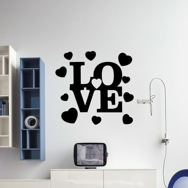 Heart Shaped LOVE3D Acrylic Patch Removable Wall Sticker For Bedroom