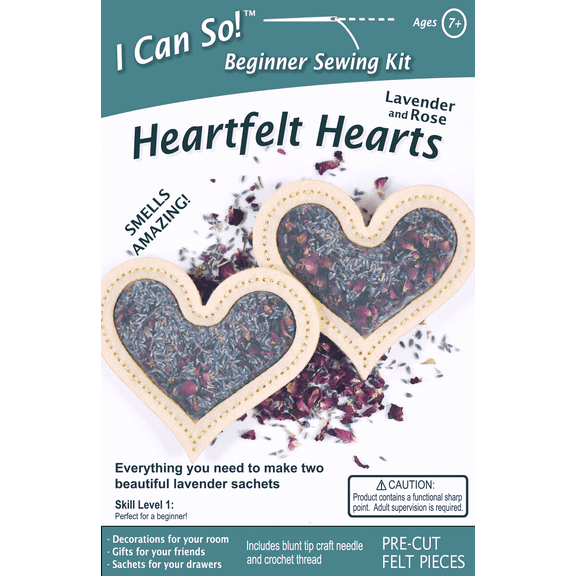 Heart-Shaped Lavender Sachets Beginner Sewing Kit