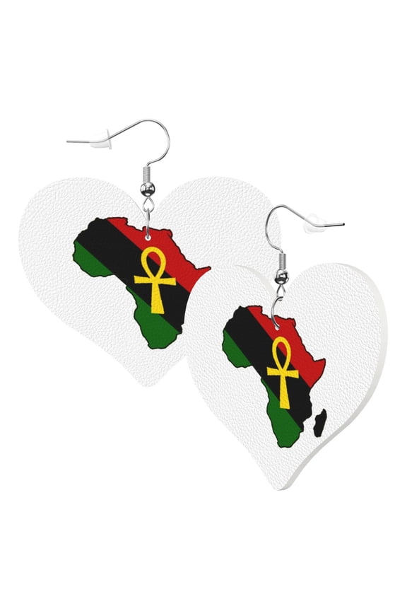 Heart Shaped Leather Earrings Ankh African Colored Africa Leather Earrings Jewelry Gifts For Women