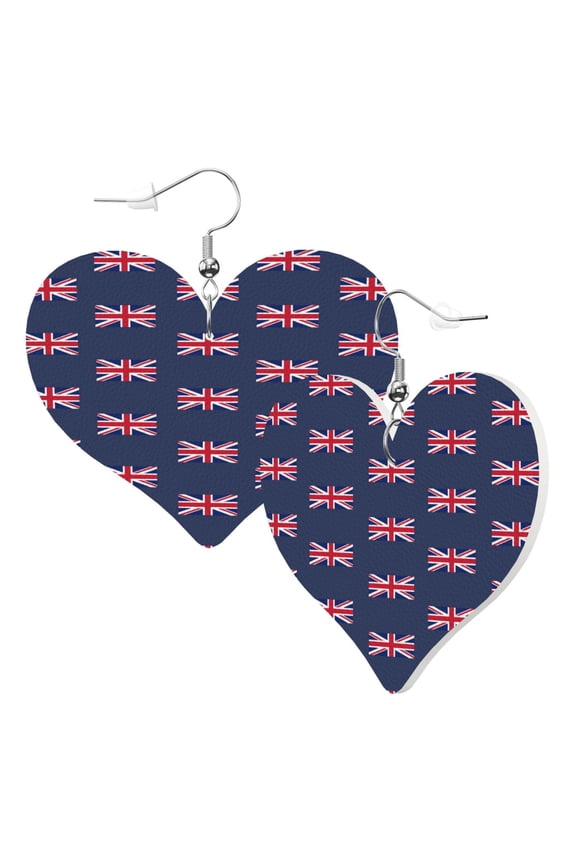 Heart Shaped Leather Earrings Uk Flag Union Jack Leather Earrings Jewelry Gifts For Women