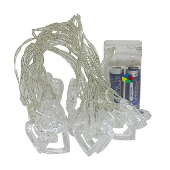 Heart Shaped Lights 5ft LED Love Flashing Lights Battery Operated For Valentines Day Kids Bedroom Christmas Wedding Indoor Party Decoration