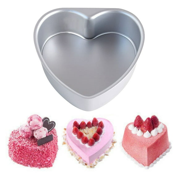 Heart Shaped Live Bottom Cake Pan Aluminum Alloy Chiffon Baking Mold for Valentine’s Day and Birthday Cakes